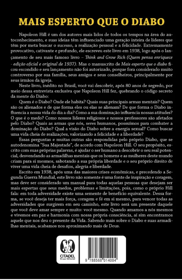 Mais esperto que o Diabo Napoleon Hill CITADEL EDITORA capa mole em português - Imagem 3